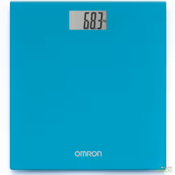 Omron Digital Personal Body Technology Weighing Slim Bathroom Scale, Blue HN289