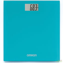 Omron Digital Personal Body Technology Weighing Slim Bathroom Scale, Blue HN289