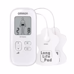 Omron E3 Intense, Transcutaneous Electrical Nerve Stimulation (TENS), White, Battery, 170 mm, 215 mm, 60 g