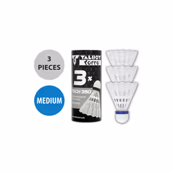 Talbot-Torro Tech 350 Medium Nylon Shuttlecocks - 3 Pack - White