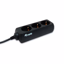 Equip 3-Outlet Power Strip, 1.1 m, Type F, Black, CE, 3 AC outlet(s), 220 - 240 V