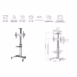 Equip 650602 37-70“ 90° Rotate Single Display LFD Trolley - Additional view 6