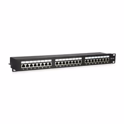 Equip 24-Port Cat.5e Shielded Patch Panel, Black, RJ-45, Cat5e, Black, Rack mounting, 1U, RoHS