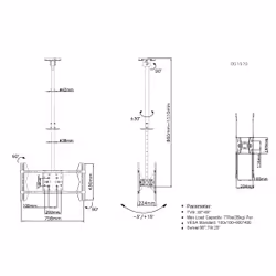 Equip 32"-65" Ceiling Mount Dual Screen TV Bracket - Additional view 7