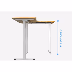 Equip ERGO L Shaped Electric Sit-Stand Desk Frame, Triple Motor, White - Additional view 4