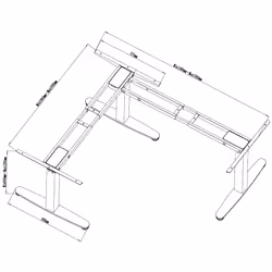 Equip ERGO L Shaped Electric Sit-Stand Desk Frame, Triple Motor, White - Additional view 7