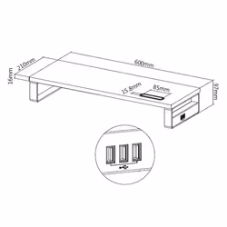 Equip 650881 Desktop Monitor Stand with USB - Additional view 8