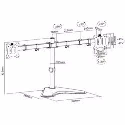 Equip 17"-32" Economy Dual Monitor Tabletop Stand - Additional view 8