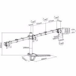 Equip 17"-27" Articulating Triple Monitor Tabletop Stand - Additional view 7