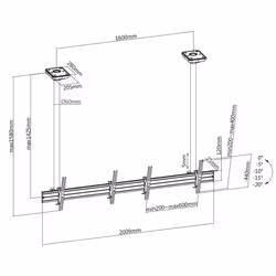 Equip 45"-55" Dual Screen Ceiling Mount - Additional view 5