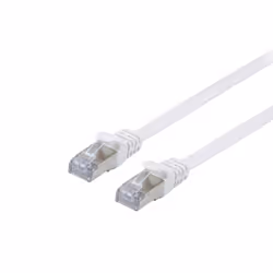 Equip Cat.6A U/FTP Flat Patch Cable, 0.5m, White, 0.5 m, Cat6a, U/FTP (STP), RJ-45, RJ-45, White