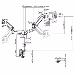 Equip 17"-32" Dual Monitor Desk Mount Bracket - Additional view 8