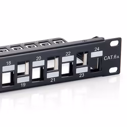 Equip 24-Port Keystone Cat.6A Shielded Patch Panel, Black - Additional view 5