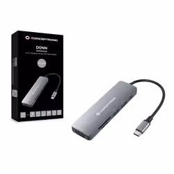 Conceptronic DONN 6-in-1 Multifunctional USB Hub Adapter, HDMI, USB-C PD, 1 x USB 3.0, 1 x USB 2.0, SD/TF Card Readers