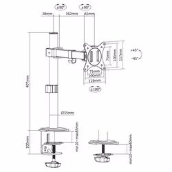 Equip 17"-32" Articulating Monitor Desk Mount Bracket - Additional view 8