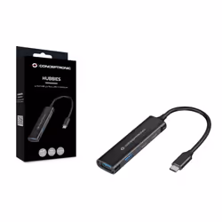 Conceptronic HUBBIES 4-Port USB 3.0 Hub, 2 USB-C & 2 USB-A ports, aluminum case, USB-C connector - Additional view 6
