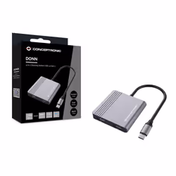 Conceptronic DONN13G laptop dock/port replicator Wired USB 3.2 Gen 1 (3.1 Gen 1) Type-C Grey - Additional view 4