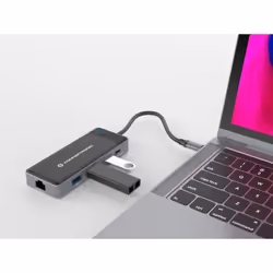 Conceptronic DONN14G laptop dock/port replicator Wired USB 3.2 Gen 1 (3.1 Gen 1) Type-C Grey - Additional view 6