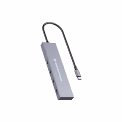Conceptronic HUBBIES14G, USB 3.2 Gen 2 (3.1 Gen 2) Type-C, USB 3.2 Gen 2 (3.1 Gen 2) Type-C, 10000 Mbit/s, Grey, Aluminium, 1 ...