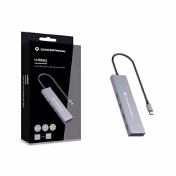 Conceptronic HUBBIES14G interface hub USB 3.2 Gen 2 (3.1 Gen 2) Type-C 10000 Mbit/s Grey