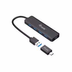 Equip 4-Port USB 3.2 Gen 1 Hub with USB-C Adapter