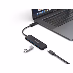Equip 4-Port USB 3.2 Gen 1 Hub with USB-C Adapter