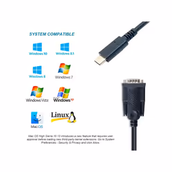 Equip USB-C to Serial (DB9) Cable, M/M, 1.5m - Additional view 6