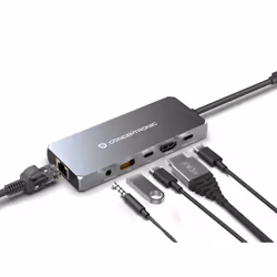Conceptronic DONN22G laptop dock/port replicator Wired USB 3.2 Gen 2 (3.1 Gen 2) Type-C Grey - Additional view 5