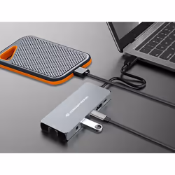 Conceptronic DONN22G laptop dock/port replicator Wired USB 3.2 Gen 2 (3.1 Gen 2) Type-C Grey - Additional view 6