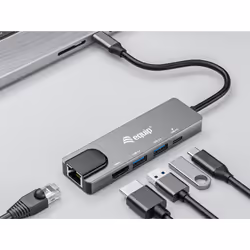 Equip USB-C 5 in1 Multifunction Adapter, HDMI, Gigabit LAN, USB 3.2 GEN1, 100W USB PD - Additional view 4