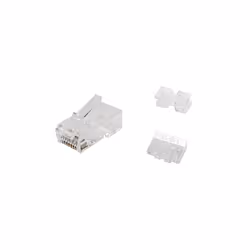 Equip Cat.6A RJ45 Plug, 100pcs/pack, RJ-45, Transparent, Male, Straight, Cat6a, Gold