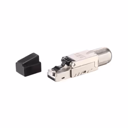 Equip Cat 8.1 Tool-free RJ45 Plug, 5pcs/set, RJ-45, Black, Stainless steel, Male, Straight, Zinc, Cat8.1