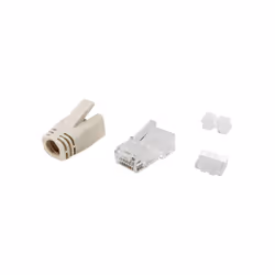 Equip Cat.6A RJ45 Plug Set, 100pcs/pack, RJ-45, Transparent, White, Cat6a, Gold, REACH, RoHS, 4 g