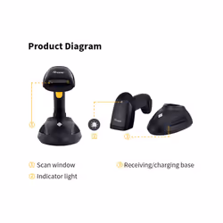Equip Wireless 1D Laser Barcode Scanner, Long Distance, with Stand - Additional view 5