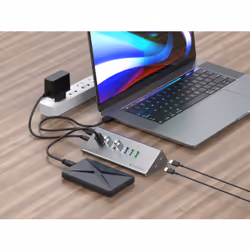 Conceptronic HUBBIES18G 10-in-1 60W USB 3.0 Hub Charger Combo, 2-in-1 USB-C USB-A Cable, USB 3.2 Gen 1 - Additional view 5