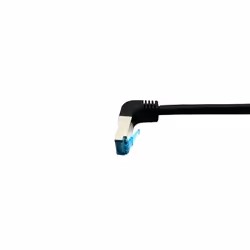 Equip Cat.6A S/FTP Patch Cable, Angled to Straight plug, 3.0m, Black