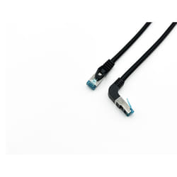 Equip Cat.6A S/FTP Patch Cable, Angled to Straight plug, 5.0m, Black