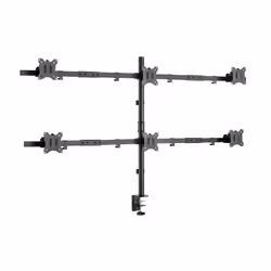 Equip 17"-32" Articulating 6 Monitor Desk Mount Bracket, Clamp/Grommet, 42 kg, 43.2 cm (17"), 81.3 cm (32"), 100 x 100 mm, Bl ...