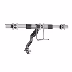 Equip 17"-27" Triple Monitor Desk Mount Bracket, Clamp/Grommet, 12 kg, 43.2 cm (17"), 68.6 cm (27"), 100 x 100 mm, Black