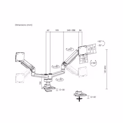 Equip 17"-35" Heavy-Duty Dual Monitor Desk Mount Bracket, Black - Additional view 5