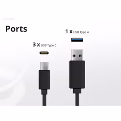 Conceptronic 4-Port 100W GaN USB PD Charger with USB-C Charging Cable, USB-C x 3, USB-A x 1, QC 3.0, PPS - Additional view 5