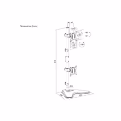 Equip 17"-32" Dual Vertical Monitor Tabletop Stand - Additional view 7