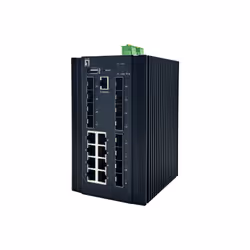 LevelOne 20-Port L2 Plus Managed Industrial Switch, 8 x 1GbE RJ45, 8 x 1GbE SFP, 4 x 1/2.5GbE SFP, DIN-Rail, -40°C to 80°C, M ...