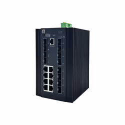 LevelOne 20-Port L2 Plus Managed Industrial Switch, 8 x 1GbE RJ45, 8 x 1GbE SFP, 4 x 1/2.5/10GbE SFP+, DIN-Rail, -40°C to 80° ...