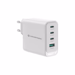Conceptronic ALTHEA22W100 4-Port 100W GaN USB PD Charger, USB-C x 3, USB-A x 1, QC 3.0, PPS, PD 3.0, Indoor, AC, 20 V, White