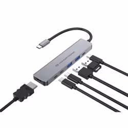 Conceptronic DONN33G 6-in-1 USB 3.2 Gen 1 Docking Station, HDMI, USB-A 5Gbps x 2, USB-C 5Gbps x 2, 100W USB PD - Additional view 5