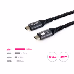 Equip USB4 Gen 2x2 C to C Cable, 3.0m, PD 100W, 4K/60Hz, 20Gbps, Black - Additional view 5