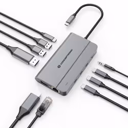 Conceptronic DONN34G 10-in-1 USB 3.2 Gen 2 MST Docking Station, 4K60Hz HDMI, 8K30Hz DisplayPort, GbE, USB-C 10Gbps x 3, USB-A 480Mbps x 2, Audio, 100W USB PD - Additional view 4