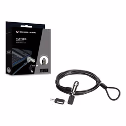 Conceptronic CUSTODIO02BNM Keyed Laptop Lock, Nano Lock Slot, Master Keyed Compatible, 1.8m - Additional view 2