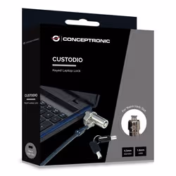Conceptronic CUSTODIO02BNM Keyed Laptop Lock, Nano Lock Slot, Master Keyed Compatible, 1.8m - Additional view 3